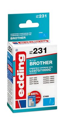 Edding Druckerpatrone EDD-231 f Brother LC970C/LC1000C cyan