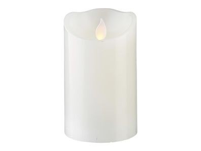 STAR Trading LED-Kerze Twinkel Wachs 7,5x7,5x12,5cm weiß