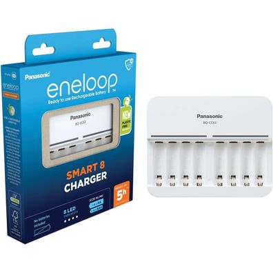 eneloop 8-fach Smart Charge Ladegerät für AA/AAA Akkus – LED-Ladestatus