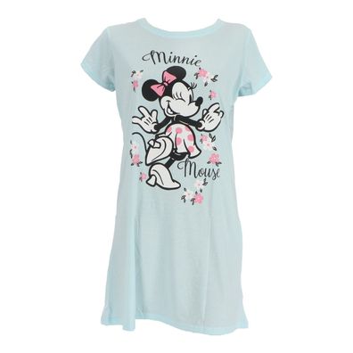 Disney Minnie Mouse Nachthemd Damen Schlafshirt 100% Baumwolle