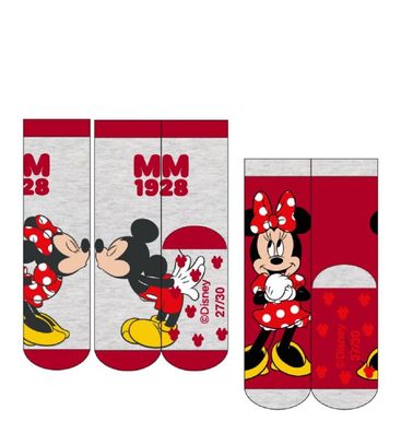 Minnie 2-Paar Anti-Rutsch-Socken – Weiche Kinderstrümpfe mit Motiv Sportsocken
