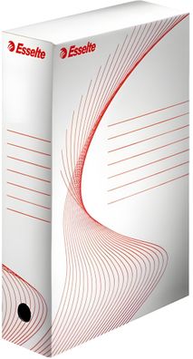 Esselte Archivbox A4 weiß ArchivSchachtel mit Griffloch mit Lin