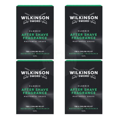 Wilkinson Sword After Shave Classic 4x100ml Herren Aftershave Lotion Rasierwasser