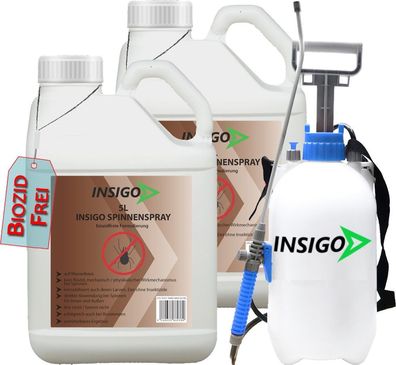 INSIGO 2x5L + 5L Drucksprüher Spinnenspray Mittel Schutz Abwehr vertreiben frei