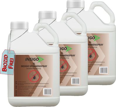 INSIGO 3x5L Anti Spinnenspray Mittel Schutz Abwehr vertreiben gegen Spinnen frei ex