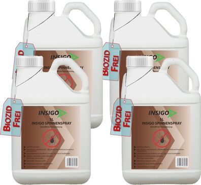 INSIGO 4x5L Anti Spinnenspray Mittel Schutz Abwehr vertreiben gegen Spinnen frei ex