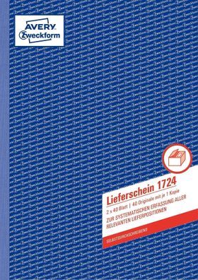 Lieferschein, DIN A4, selbstdurchschreibend, 2 x 40 Blatt, weiß, gelb