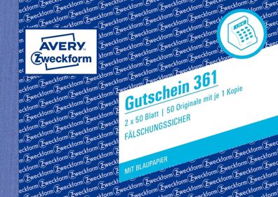 Gutschein, A6 quer, fälschungssicher, 2 x 50 Blatt, weiß, gelb