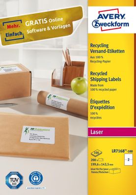 Zweckform LR7168-100 200St Adressetikett 199,6x143,5 ws