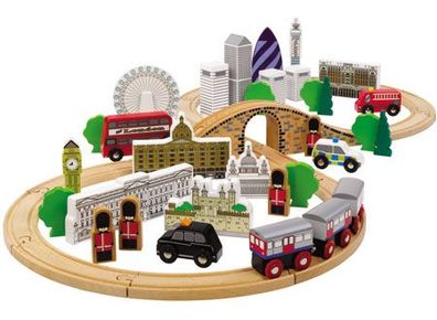 50-teiliges Holzeisenbahn-Set " ondon"