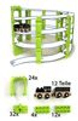 Noppi Eisenbahn | Helix 4er Spirale mit Zug (ohne Schienen)