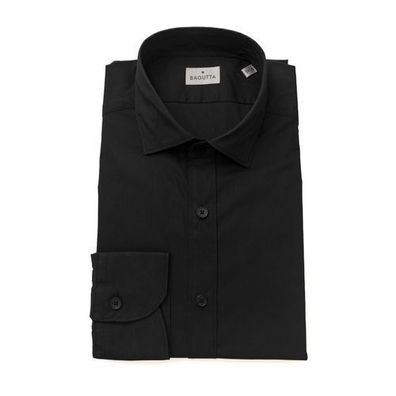 Bagutta Black Cotton Men's Slim Shirt