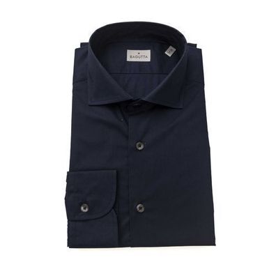Bagutta Blue Cotton Men's Slim Shirt