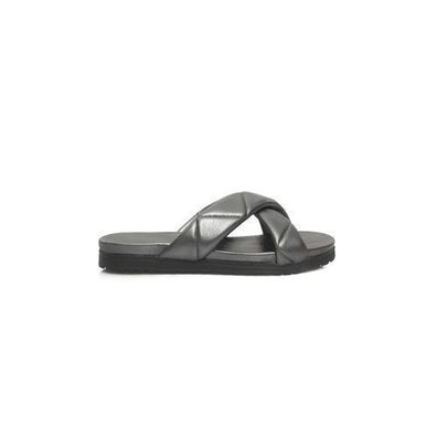 Cerruti 1881 Gray Lambskin Women Sandal