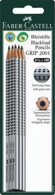 Faber Castell Bleistift Grip 2001 HB silber 6er