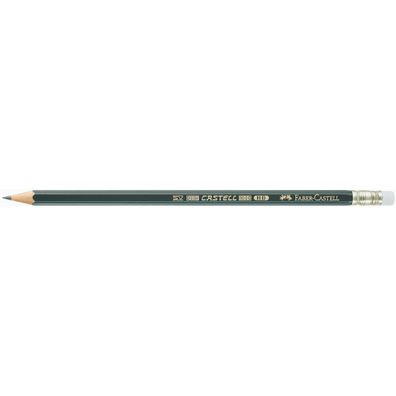 Faber Castell Bleistift 9000 HB grün mit Gummitip