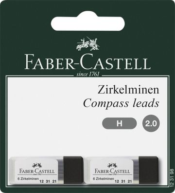 Faber Castell Zirkelminen 2 mm Härte H 2x 6er