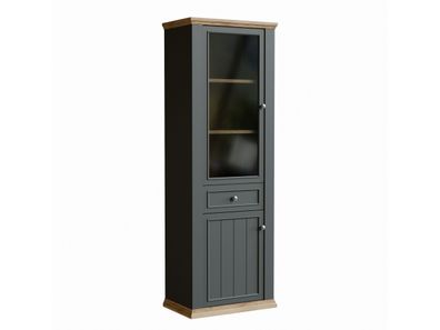Vitrinenschrank Pontypool PNTV711-Q243 Vitrine - Mauvella Eiche/Wofram Grau