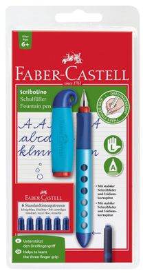 Faber Castell Schulfüller Scribolino brom/bl sort Feder LH
