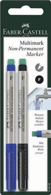 Faber Castell Marker Multimark non-perm F 0,6 mm 2er bl+sw
