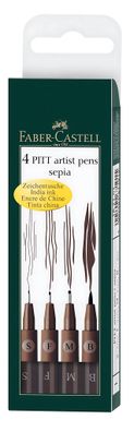 Faber Castell Tuschestift Pitt Artist Pen 4er sepia