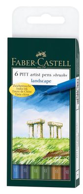 Faber Castell Tuschestift Pitt Artist Pen B 6er Landschaft