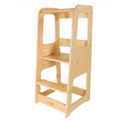 Lernturm für Kinder ab 1 Jahr aus Birkenholz, höhenverstellbar, natur : natur