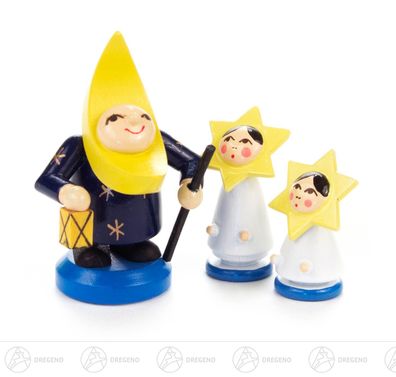 Miniatur Mondgruppe (3) BxHxT 3 cmx5 cmx2 cm NEU Erzgebirge Weihnachtsfigur