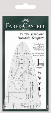 Faber Castell Parabelschablone 124 mm x 70 mm x 1,5 mm grün