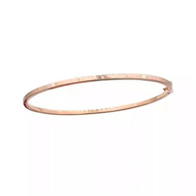 585 Purple Gold Plated 14K Rose Gold Bracelet - Simple Glossy Women´s Fashion Bangle