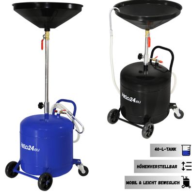 Ölauffangwagen 40L Ölauffangbehälter Ölauffanggerät höhenverstellbar 90-122 cm