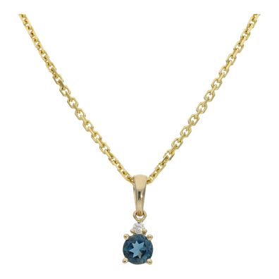 Kettenanhänger Gold 585 Brillant London Blue Topas JL10-02-3905 JuwelmaLux