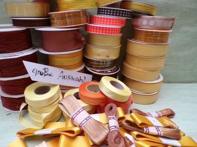 braun orange gelb lachs creme DM-Zeit Schleifenband Ziehschleife Florina SusiFix