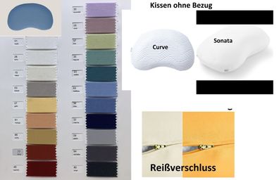 Kissenbezug für Tempur Curve Sonata S / M Reißverschluss S / / Reißverschluss