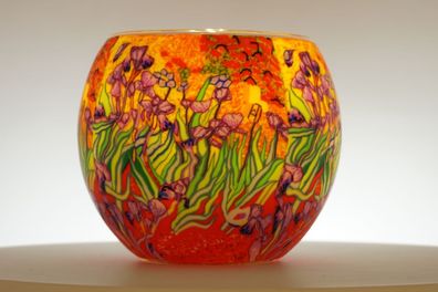 Windlicht Lilien Teelicht Leuchtglas Teelichthalter Blumen Wiese Blumengarten