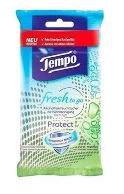 Tempo Frische To Go Desinfektionstuecher, 10 Stueck