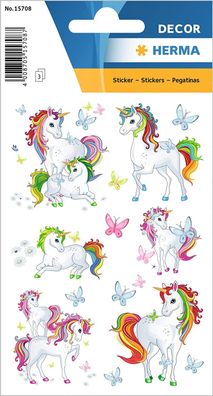 HERMA 15708 Sticker für Kinder, Einhorn (51 Aufkleber, Papier, matt) selbstklebend, p