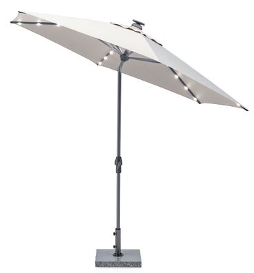 EASY Allround LED Kurbelschirm Ø300cm mit PU-Beschichtung anthrazit/ hellgrau meliert