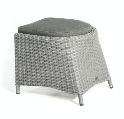 Fußhocker "Para-Plus" Alu/Kunststoffgeflecht rustic-vintage inkl. Kissen