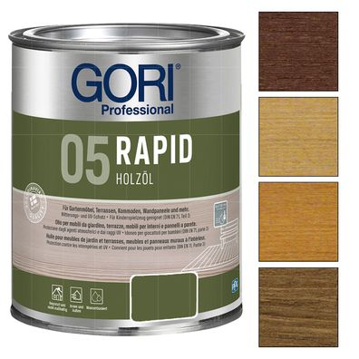 GORI 05 Rapid Holzöl 0.75 LTR Terrassenöl Holzpflegeöl Möbelöl Hartholzöl