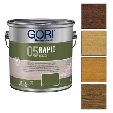 GORI 05 Rapid Holzöl 2.5 LTR Terrassenöl Holzpflegeöl Möbelöl Hartholzöl