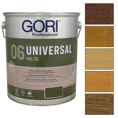 GORI 06 Universal Holzöl 5 LTR Gartenmöbelöl Terrassenöl Holzpflegeöl aussen