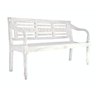 Bank MOYO, 3-Sitzer, Mahagoni, weiß-antik