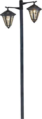 Solar-Wegeleuchte, schwarz, LED, 137,5cm Höhe