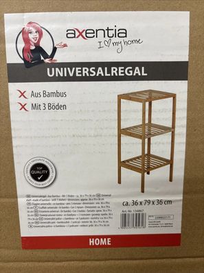 Bambusregal 3 Ablagen je Ablage ca. 15 kg natur ca. 36 x 79 x 36 cm Bambus Regal