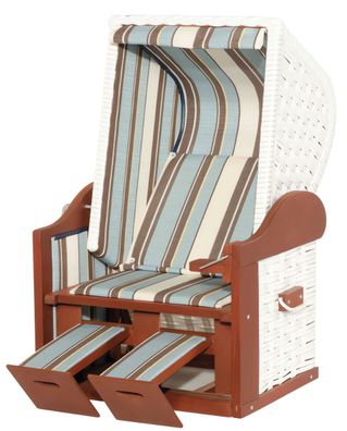 Puppenstrandkorb Kunststoffgef. weiß (blau/weiß)