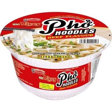 Acecook Oh Ricey Instant Reisnudelsuppe Pho Bo Rind CUP 71g