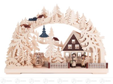 Schwibbogen "Laternenschein", indirekt elektrisch beleuchtet 43 cmx29 cmx7 cm