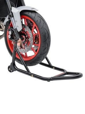 ConStands - Montageständer für Vorderrad mit gummierten Aufnahmen Schwarz Motorr