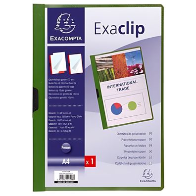 Exacompta Klemmmappe Exa-Clip 30Bl dunkelgrün